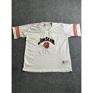 Mens Jim Beam Whiskey Football Jersey Beam #80 Promo White, Size XL